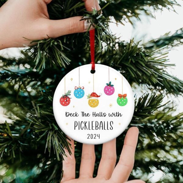 FLAGWIX Pickleball Gifts - Christmas Ornaments 2024 - Ceramic Ornaments for Women, Friends, Pickleball Lovers - Tree Decoration