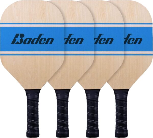 Baden 4 Square Pickleball Portable Net Set - 20' x 20' Nets & Posts, 3 Balls, 4 Wood Paddles, 2 Pieces of Chalk, & 1 Durable Bag