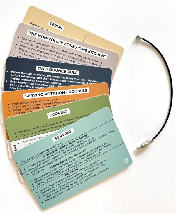 Pickleball Rules Bag Tags - Pickleball Rules Made Easy - Courtside Rules Reference - Quick Start Guide| Pickleball Rulebook | Pickleball Gift | Follows USA Pickleball Rules