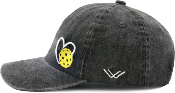 Pickleball Hat, Funny Pickleball Gifts, Adjustable Embroidered Heart Pickle Ball Baseball Cap for Men Women Black