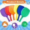 Plastic Paddleball Racket PE Equipment for Elementary School Paddle Ball Racket with Lanyard Physical Education Classes Equipment 6 Colors, 15.2 x 7.5 Inches