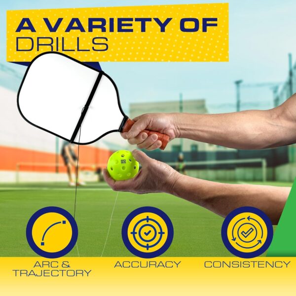 BOSS Pickleball Trainer Ball with String - Pickleball Rebounder for Dink Practice & Hand Eye Coordination