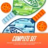 NERF 2 Player Pickleball Paddle Set - Youth Pickleball Equipment Set - (2) Wooden Paddles with Foam Grips + (2) Outdoor Balls for Kids - Carry Bag Included