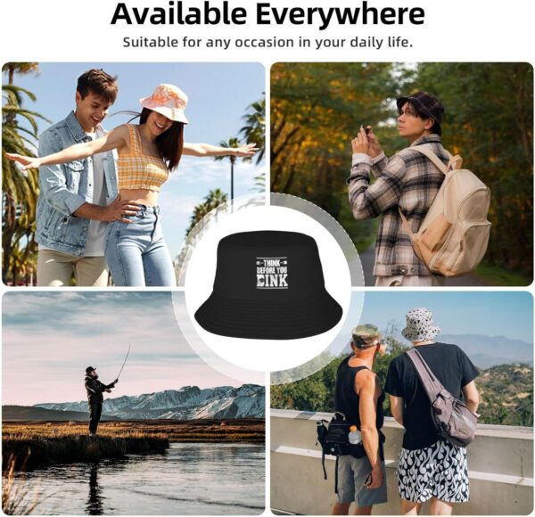 Think Before You Drink Pickleball Gifts Funny Dink Pickle Ball Lovers Gifts Bucket Hat Summer Hat Sun Beach Bucket Cap Black