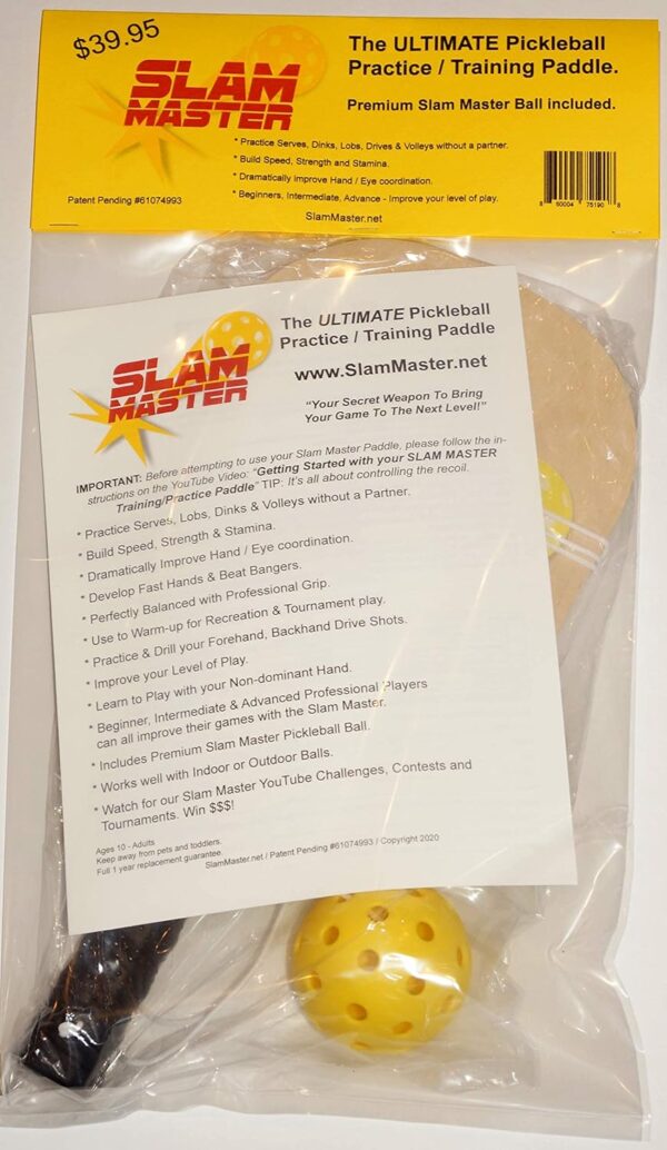Slam Master Pickleball Practice/Training Paddle (WOOD)