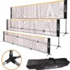 Portable Tennis Net,Stainless Steel Poles Badminton Net Set Adjustable Height Nylon Net with Carry Bag, for Kids Volleyball, Pickleball,Soccer, Indoor, Outdoor Court, Backyard, Beach, Driveway