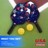Pickleball Paddles Set of 2，Fiberglass Surface Pickleball Racket with Honeycomb Core, Set Includes 2 Pickleball Rackets，4 Balls ，1 Bag, for Men Women Beginners
