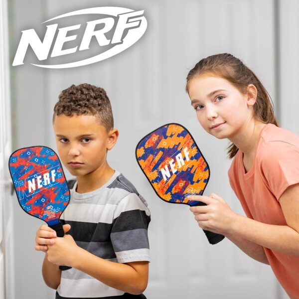 NERF Tabletop Pickleball Set - Mini Tabletop Pickleball Game - Retractable Net Up to 5 Feet - Fits Most Tables