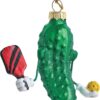 Kurt S. Adler Glass Pickleball Pickle Ornament 3 Inch