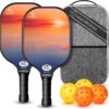 Mayboom Pickleball Paddles Set of 2 or 4, USAPA Approved Pickleball Paddles Set with 4 Pickleball Balls and Pickleball Carry Bag, Fiberglass Pickle Ball Rackets 2 Pack Gifts for Beginners&Pros