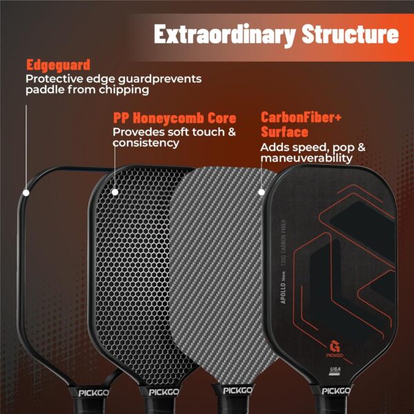 Carbon Fiber Pickleball Paddles Set of 2, USAPA Approved for Power & Control, Pickleball Gifts for Men&Women