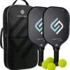 Pickleball Paddles | USAPA Approved Carbon Fiber Paddles/Fiberglass Pickleball Rackets Set or Single Paddle | Carrying Case, 4 Balls | Pickleball Raquets for Kids and Adults