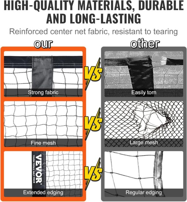 VEVOR Portable Pickleball Net System, 22FT Regulation Size Net