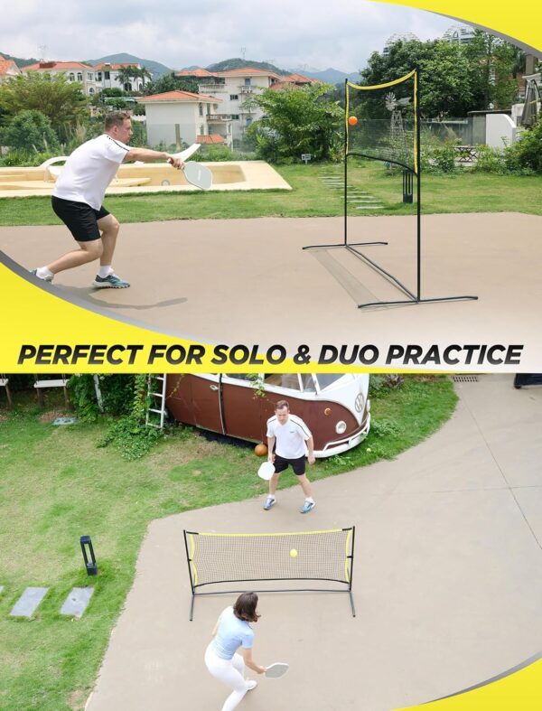 Pickleball Net with Practice Rebounder: 6ft Wide Pickleball Trainer - Practice Rebounder for Solo and Dink Pickle Ball Training