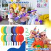 Junkin 16 Pcs Bulk Plastic Table Tennis Paddle Set Multi Color Sports Table Tennis Paddle Racket Table Tennis Equipment for Indoor Outdoor Camp, Vacation, Easy Grip and Light Spin(16 Pcs)