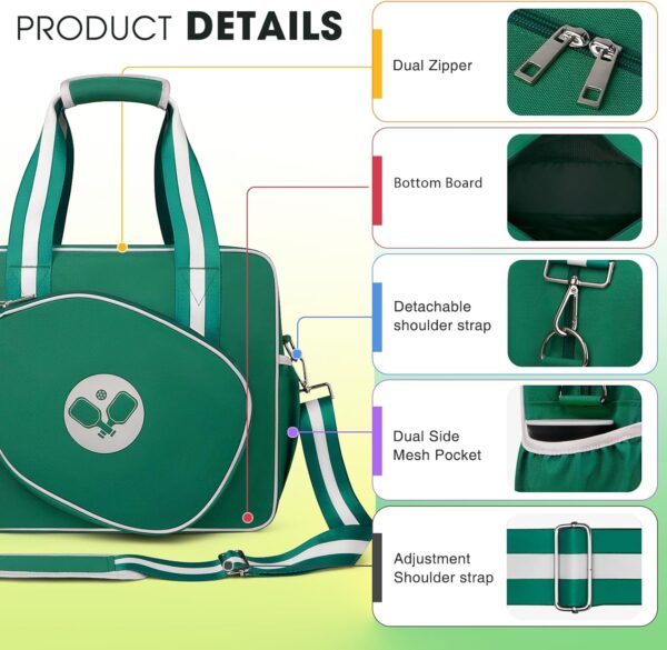 Newluck Pickleball Sling Tote Crossbody Bag for Women Men with Paddle Cover Pocket External Ball Bag and Adjustable Shoulder Strap Fence Hook Accessories