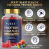 Whey Protein Gummies - Mixed Berry Flavour, 12g High Protein per Serving - Protein Powder Alternative, No Added Sugar, Vegetarian, Convenient Whey Protein Supplement, Muscle Recovery
