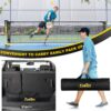Pickleball Net with Wheels, Portable 2-in-1 Pickle Ball Net with Ball Collector,22FT Regulation Size & 11FT Half Court Size, Carry Bag, Steady Metal Frame for Outdoor Indoor Driveway