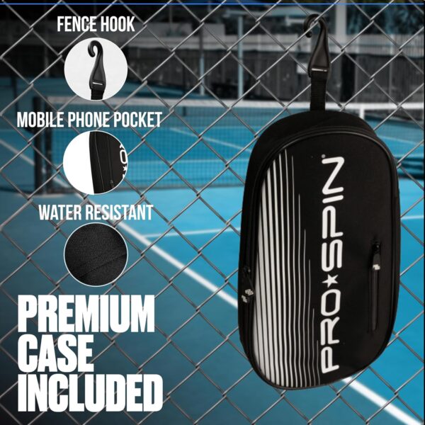 PRO SPIN Pickleball Paddles - Set of 2 USAPA-Approved Graphite Carbon Pickle Ball Paddles, 4 High-Performance Pickleball Balls, Durable Bag for Rackets & Balls - Great Gift