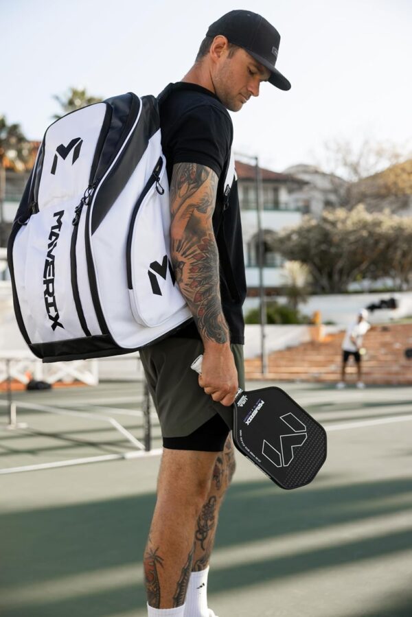 Maverix Titan Tour Backpack - 70L Large Capacity Bag, Durable 1680D Polyester, 7 Pockets, Laptop sleeve, Ball Sleeve, Self-Standing, Easy Access, Shoe compartment, Designed for Pickleball Players
