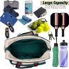 Pickleball Bags for Women, Pickleball Bag Tote with Front Pocket Fits 2 Paddles, Cute Pickleball Paddle Bag with Fence Hook & Shoulder Strap, Pickleball Gifts Accessories for Women Ladies