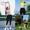 WOWENY Women Tennis Skirted Leggings with Pockets Athletic Ruffle Skirt with Leggings Golf Skort Pickleball Clothing