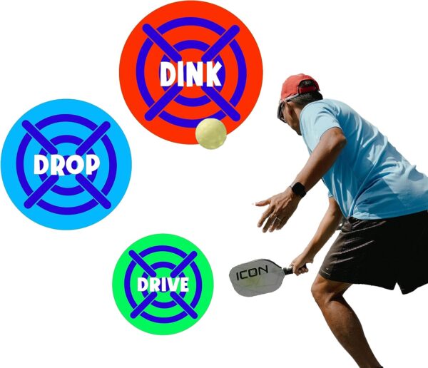 Pickleball Rebounder Training: Adhesive Targets for Pickleball Training-Transform Any Wall Into A Pickleball Court-Improve Your Pickleball Game-Set of 3 Removable Vinyl Targets