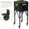 Franklin Sports Portable Pickleball Hopper + Carry Bag - (100) Ball Pickleball Caddy + Travel Basket with Wheels - Easy Storage + Transportation to Court - Easy Assembly + Durable Construction