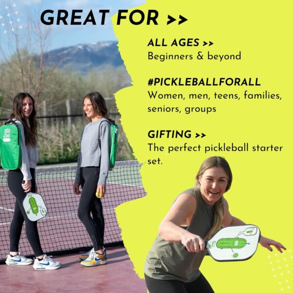 Big Dill Pickleball Paddle Set 2-Pack Pickleball Paddles with Outdoor Pickleball Balls, Paddle Covers & Carry Bag | Pickleball Paddles Set of 2 USAPA Approved
