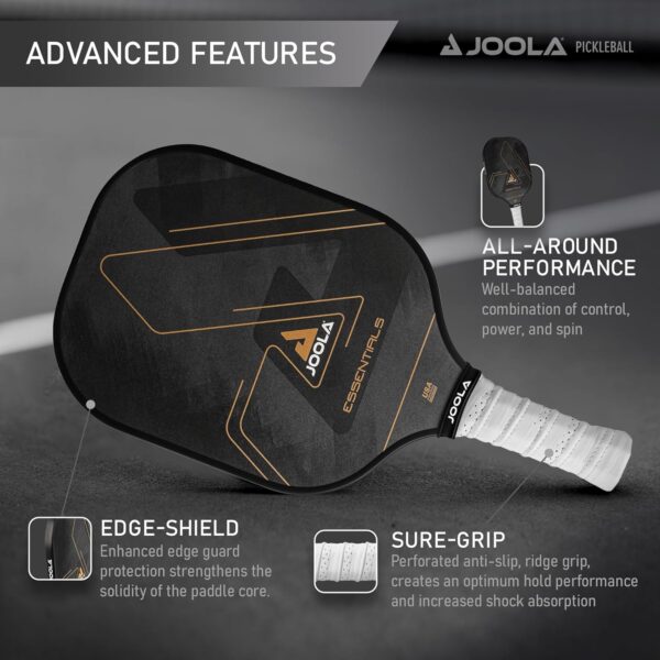 JOOLA Pickleball Paddle – Reinforced Fiberglass Surface, Honeycomb Polypropylene Core, USAP Approved Paddles, Durable & Beginner-Friendly Pickleball Racket w/Comfortable Grip, Multiple Colors