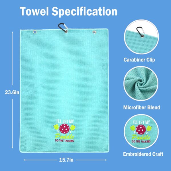 Pickleball Towels for Women, Microfiber Cotton Athletic Towels with Peg Embroidered Towel, Funny Gifts for Pickleball Lovers