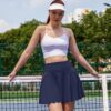 ATTRACO Tennis Skirts for Women with Shorts and Pockets Scalloped Athletic Golf Skorts