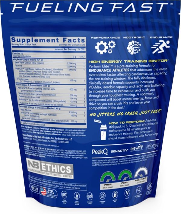 EndurElite Perform Elite- Pre Workout Powder Supplement- Pre-Workout for Endurance Athletes- 20 Serving Bag- Variety Pack