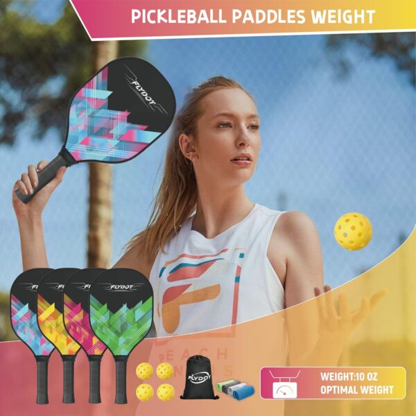Pickleball Paddles Set of 4,USAPA Approved,4 Indoor&Outdoor Pickleball Balls, Carrying Bag, 4 Cooling Towels,4 Pack Paddles,Pickleball Paddles Pack Gifts for Beginner&Pro