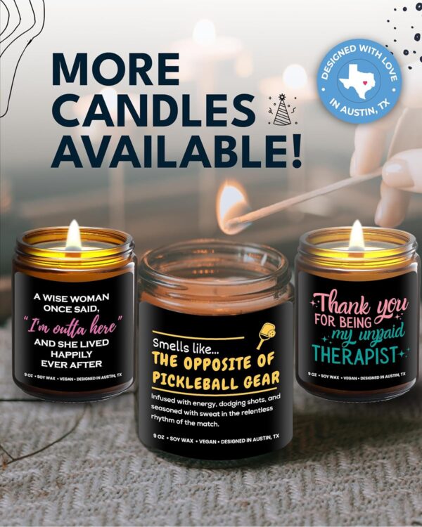 Funny Pickleball Candle, Pickleball Gifts for Girls Teenager, Cool Sports Themed Gift Ideas for Players, Coach, Teens, Teams, Athletes, Moms, Christmas, Birthday, Special Occasions, Gift-Ready