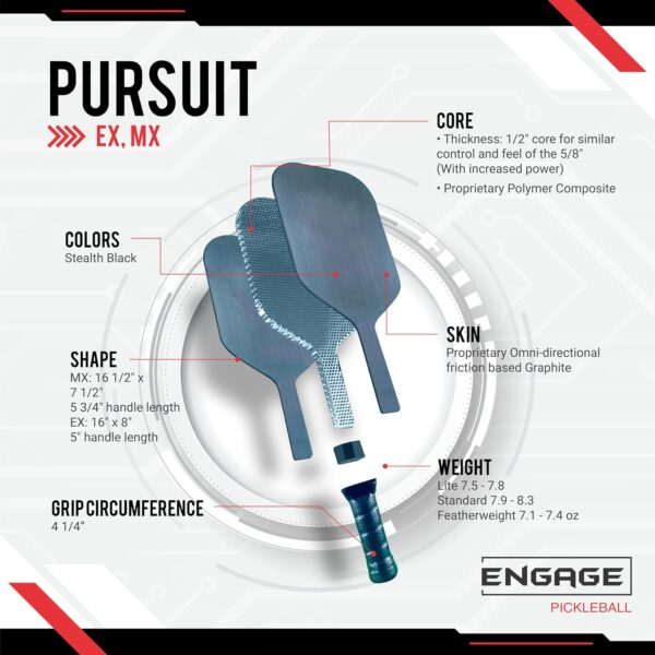 Engage Pursuit EX Graphite Skin Pickleball Paddle