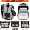 Ytonet Gym Backpack for Men Women, Gym Bags for Men Travel Laptop Backpack with USB Port, Water Resistant Sports Bag Fit 17.3 Inch Laptop, Travel, Workout, Grey