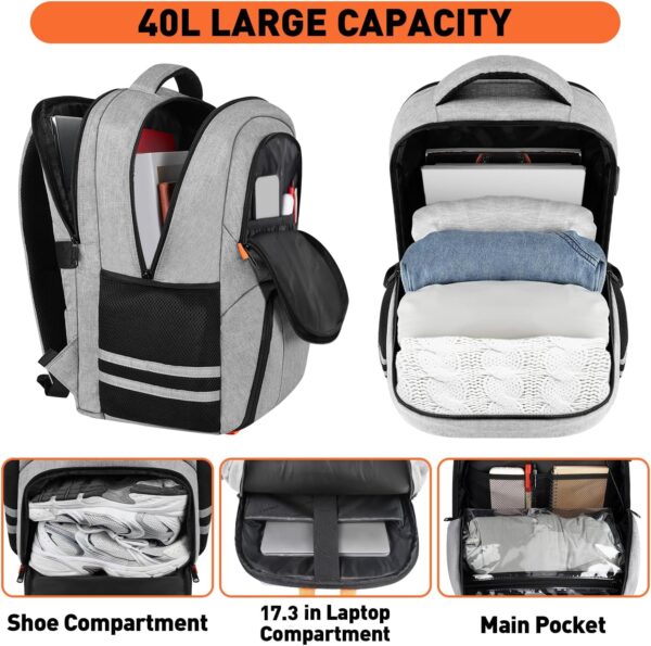 Ytonet Gym Backpack for Men Women, Gym Bags for Men Travel Laptop Backpack with USB Port, Water Resistant Sports Bag Fit 17.3 Inch Laptop, Travel, Workout, Grey
