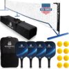 Portable Pickleball Set with Net | 4 USAPA Approved Graphite Paddles, Duffle Bag, Regulation Size Pickleball Net System, Assembly Manual, 8 Outdoor Balls and Carry Bag