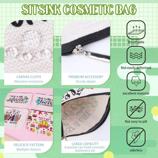 Pickleball Makeup Bags for Women - 6 Pcs Pickleball Gifts for Women, Cosmetic Bag Pickleball Bags for women, Green Pickleball Gifts Accessories for Pickleball Lovers Friends