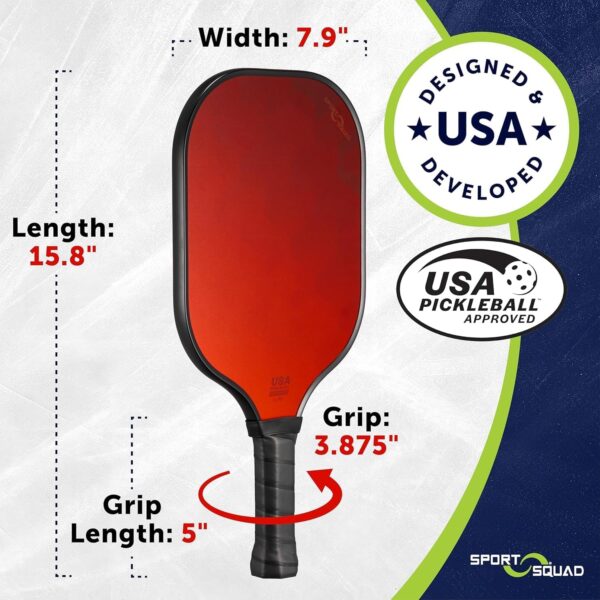 Sport Squad Pickleball Paddles Set of 2 and Single Paddles - Lightweight, Durable & High-Performance Playability - Enhanced Grip & Power - USA Team-Developed Rackets, Sets & Accessories for All Levels