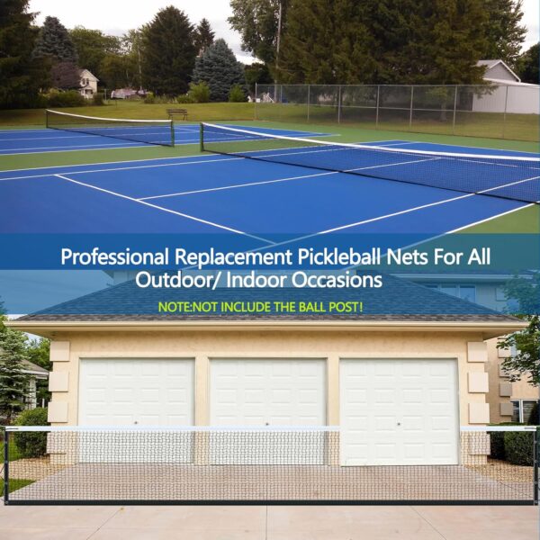 Pickleball Replacement Net 22x3ft, Heavy Duty Indoor/Outdoor, Official Regulation Size, Black & White