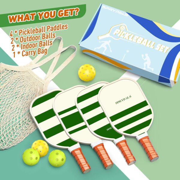 Pickleball Paddles Set USAPA Approved, Lightweight and Durable with Unique Design, USAPA Approved Pickleball Paddles Set of 4, 4 Pickleball Balls, Pickleball Bag, Pickleball Paddles (Dream)