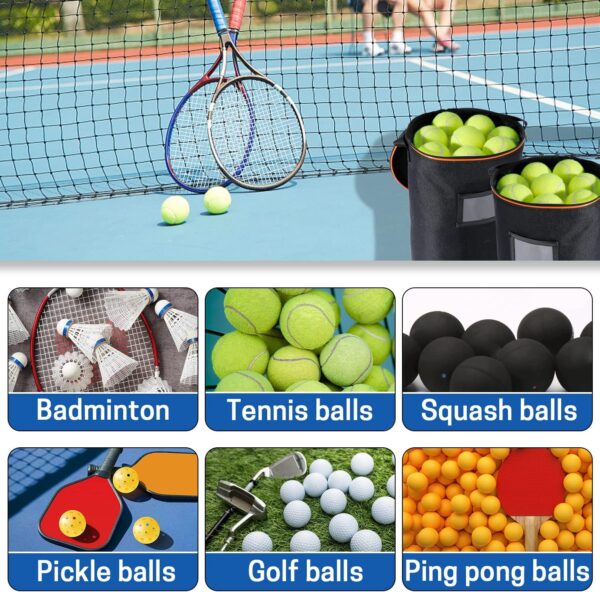VISEMAN Portable Tennis Ball Basket for Training, Carrying and Storage