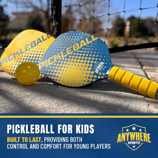 Ultimate Youth Pickleball Set with Net, Paddles, and Balls - Start Playing Pickleball Today with This Complete Junior Kit for Boys and Girls Ages 5 to 12