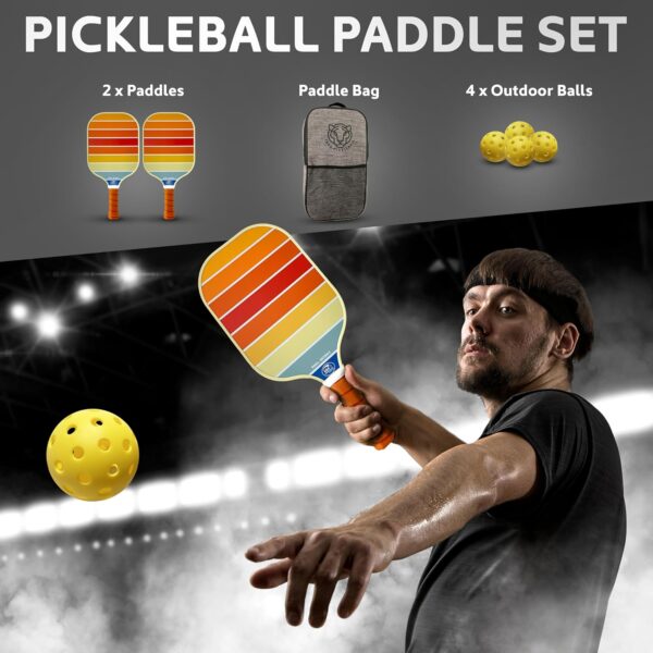 – USA Pickleball Approved - Textured Carbon Fiber Surface - Pickleball Paddles Set with Bag and Balls – Pickleball Paddles Set of 2