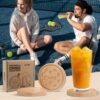 Pickleball Drink Coasters, 2 Pack Wood Coasters for Drink, Pickleball Themed Gifts for Men Women Pickleball Lovers, Coaches, and Teams, Home Kitchen Bar Pickleball Party Decoration