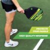 Neoprene Pickleball Paddle Cover - 2 Pockets - Fence Hook - Universal Size Case - Protective, Durable Sleeve - Protect Your Paddle from Scratches, Dings, Dents …