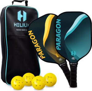 Helium Pickleball Paddle Set of 2 - USAPA Certified - Graphite Fiberglass Surface, Lightweight Honeycomb Core