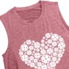 LAZYCHILD Pickleball Tank Tops for Women Heartbeat Graphic Shirt for Pickleball Lover Gift Tee